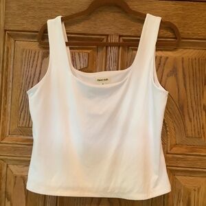 Ladies White double lined tank top
